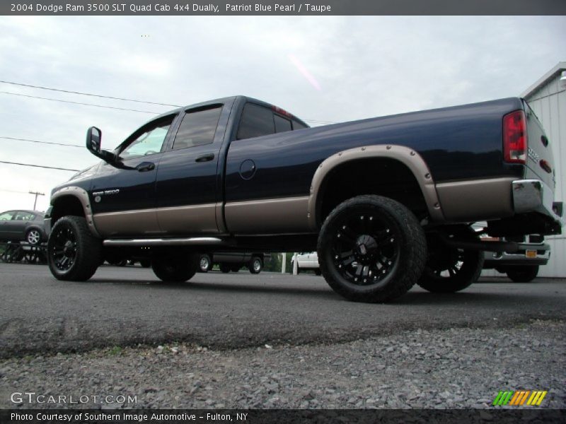 Patriot Blue Pearl / Taupe 2004 Dodge Ram 3500 SLT Quad Cab 4x4 Dually