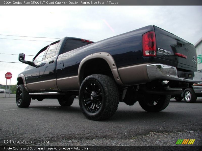 Patriot Blue Pearl / Taupe 2004 Dodge Ram 3500 SLT Quad Cab 4x4 Dually