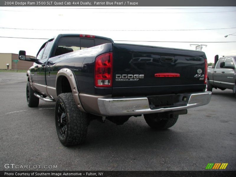 Patriot Blue Pearl / Taupe 2004 Dodge Ram 3500 SLT Quad Cab 4x4 Dually