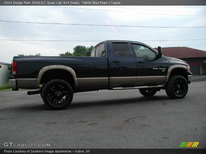 Patriot Blue Pearl / Taupe 2004 Dodge Ram 3500 SLT Quad Cab 4x4 Dually