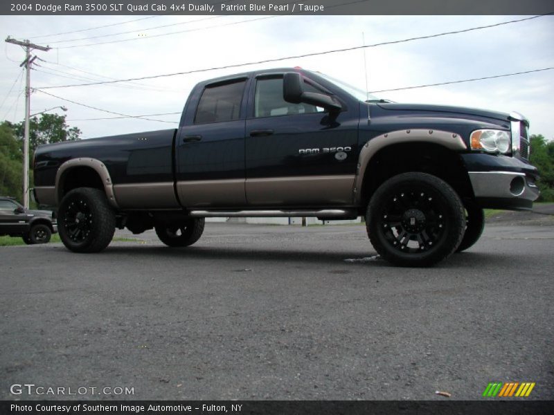 Patriot Blue Pearl / Taupe 2004 Dodge Ram 3500 SLT Quad Cab 4x4 Dually