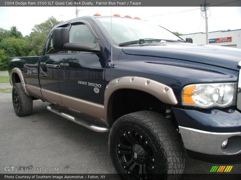 Patriot Blue Pearl / Taupe 2004 Dodge Ram 3500 SLT Quad Cab 4x4 Dually