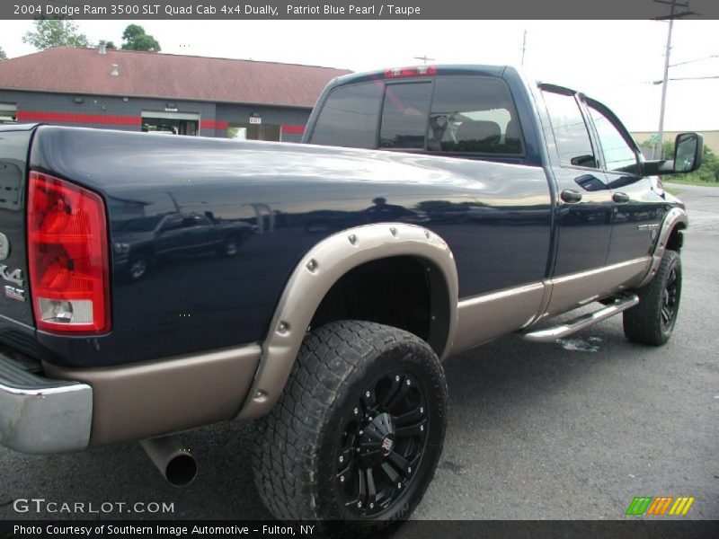 Patriot Blue Pearl / Taupe 2004 Dodge Ram 3500 SLT Quad Cab 4x4 Dually