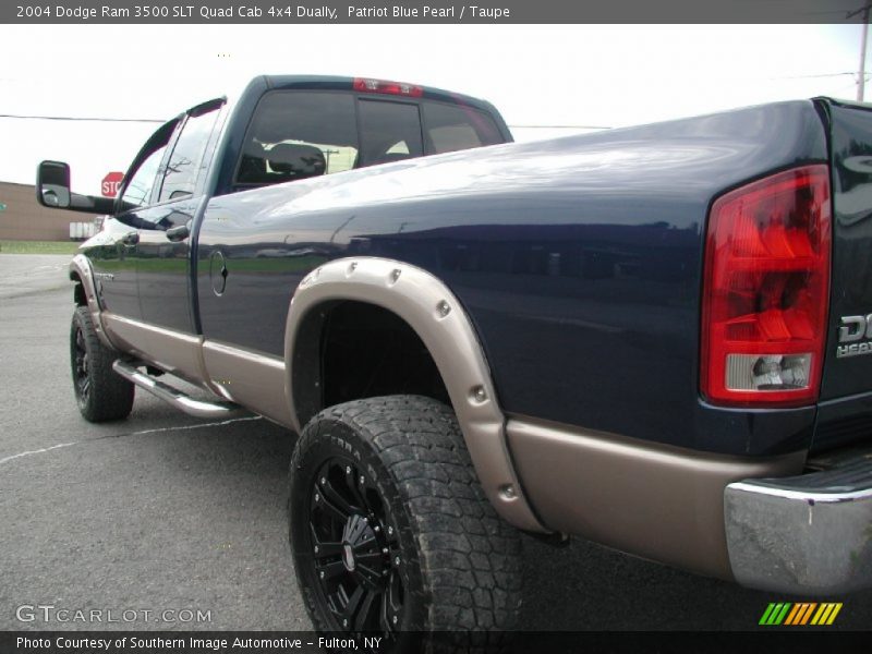 Patriot Blue Pearl / Taupe 2004 Dodge Ram 3500 SLT Quad Cab 4x4 Dually