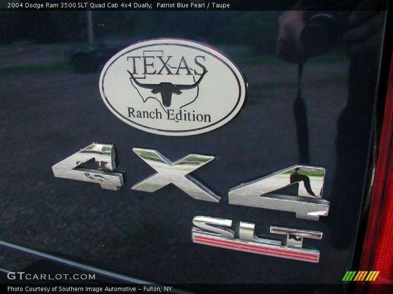 Patriot Blue Pearl / Taupe 2004 Dodge Ram 3500 SLT Quad Cab 4x4 Dually