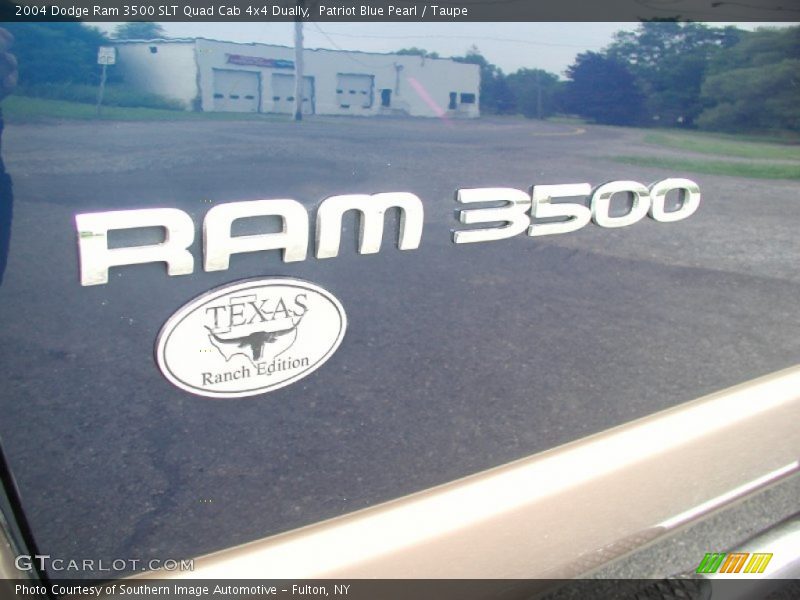 Patriot Blue Pearl / Taupe 2004 Dodge Ram 3500 SLT Quad Cab 4x4 Dually