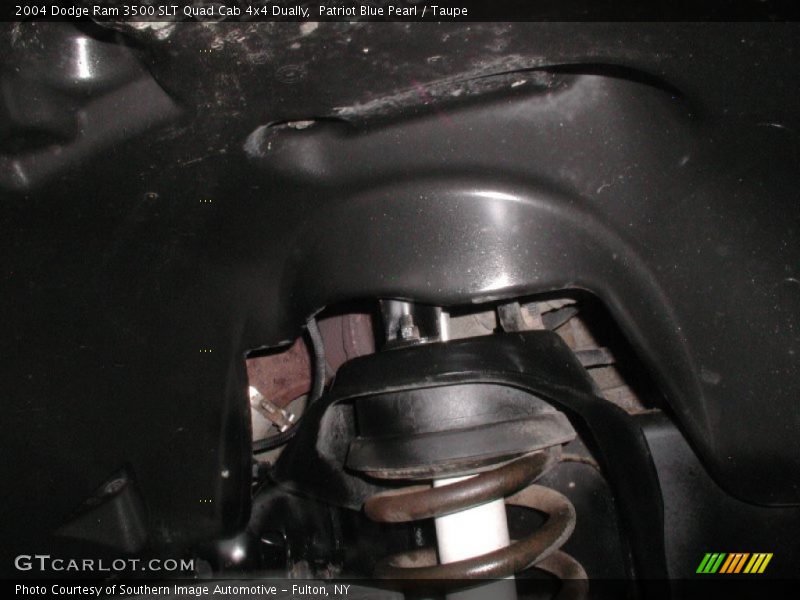 Patriot Blue Pearl / Taupe 2004 Dodge Ram 3500 SLT Quad Cab 4x4 Dually