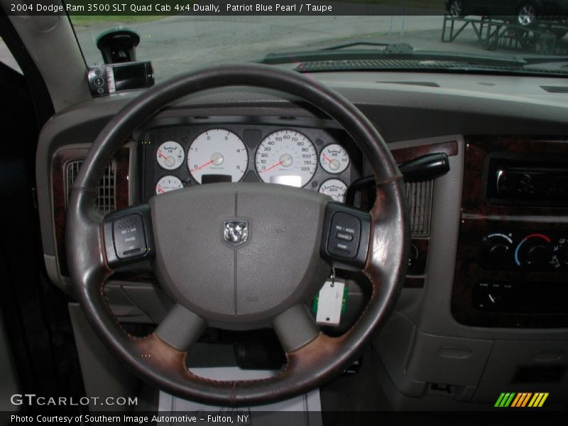 Patriot Blue Pearl / Taupe 2004 Dodge Ram 3500 SLT Quad Cab 4x4 Dually