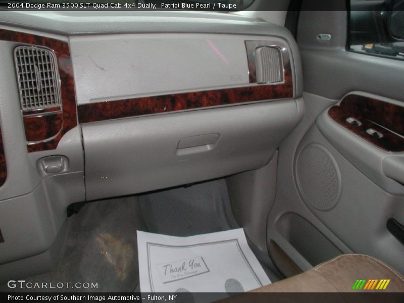 Patriot Blue Pearl / Taupe 2004 Dodge Ram 3500 SLT Quad Cab 4x4 Dually