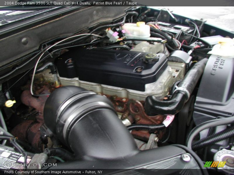 Patriot Blue Pearl / Taupe 2004 Dodge Ram 3500 SLT Quad Cab 4x4 Dually