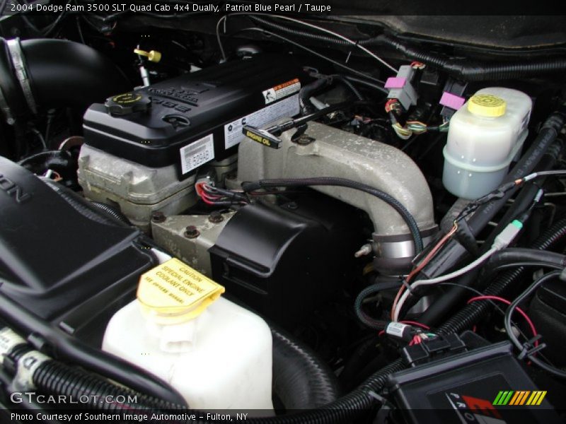 Patriot Blue Pearl / Taupe 2004 Dodge Ram 3500 SLT Quad Cab 4x4 Dually