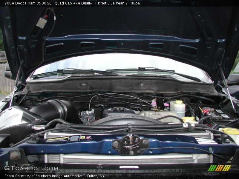 Patriot Blue Pearl / Taupe 2004 Dodge Ram 3500 SLT Quad Cab 4x4 Dually