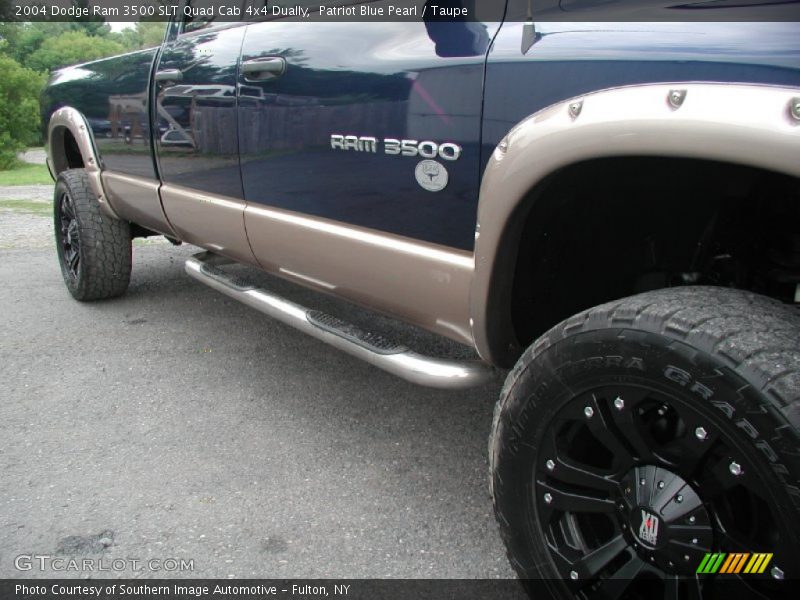 Patriot Blue Pearl / Taupe 2004 Dodge Ram 3500 SLT Quad Cab 4x4 Dually
