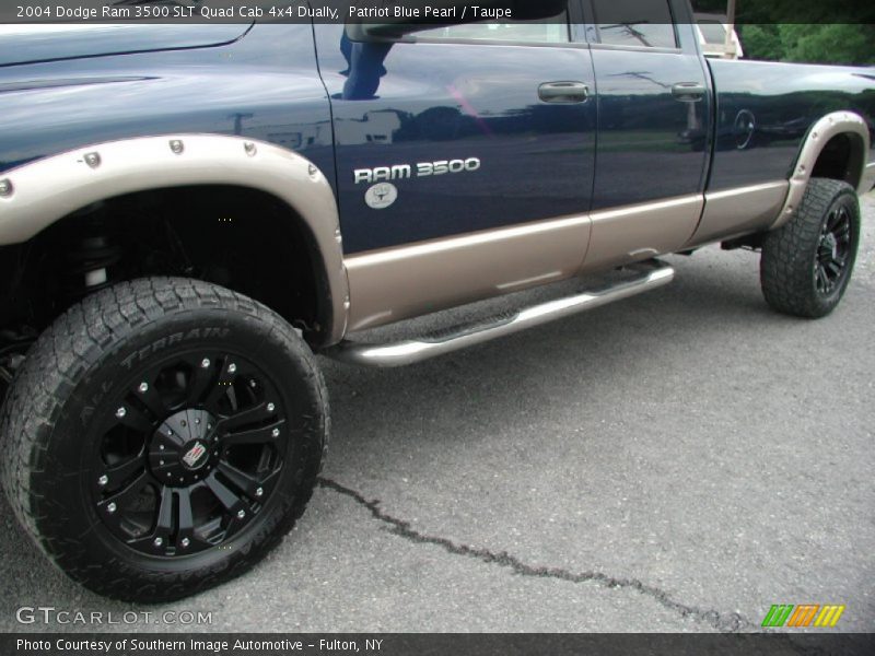 Patriot Blue Pearl / Taupe 2004 Dodge Ram 3500 SLT Quad Cab 4x4 Dually