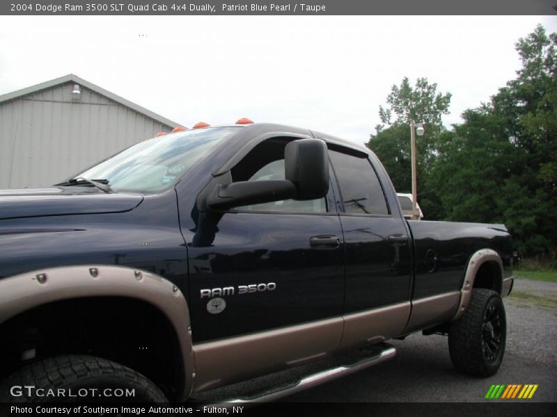 Patriot Blue Pearl / Taupe 2004 Dodge Ram 3500 SLT Quad Cab 4x4 Dually