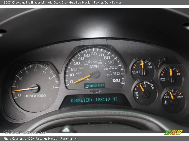 Dark Gray Metallic / Medium Pewter/Dark Pewter 2003 Chevrolet TrailBlazer LT 4x4