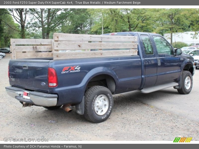 True Blue Metallic / Medium Parchment Beige 2003 Ford F250 Super Duty FX4 SuperCab 4x4