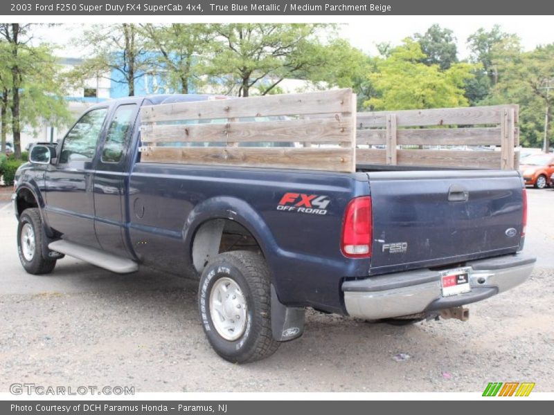 True Blue Metallic / Medium Parchment Beige 2003 Ford F250 Super Duty FX4 SuperCab 4x4