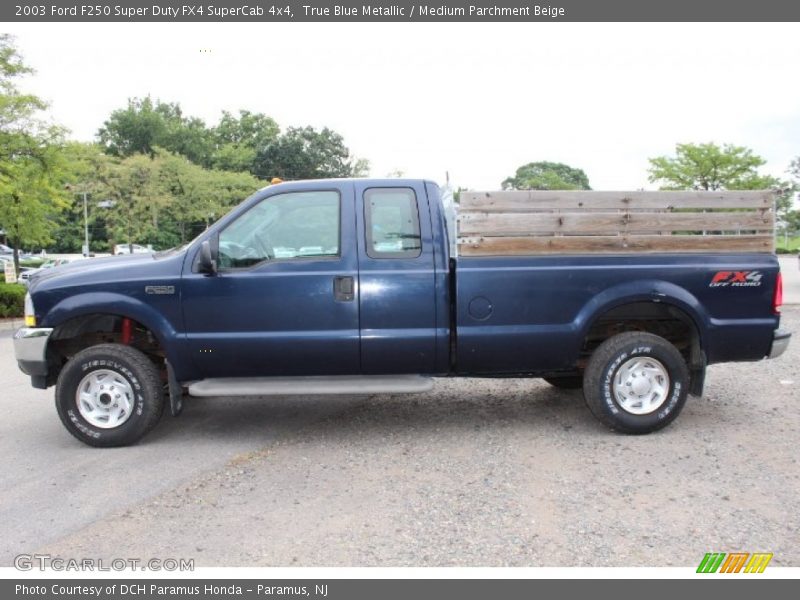 True Blue Metallic / Medium Parchment Beige 2003 Ford F250 Super Duty FX4 SuperCab 4x4