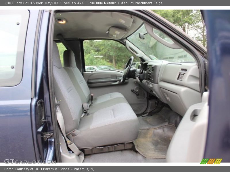 True Blue Metallic / Medium Parchment Beige 2003 Ford F250 Super Duty FX4 SuperCab 4x4