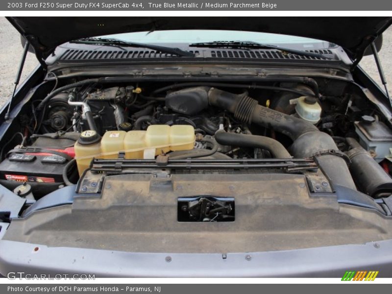 True Blue Metallic / Medium Parchment Beige 2003 Ford F250 Super Duty FX4 SuperCab 4x4