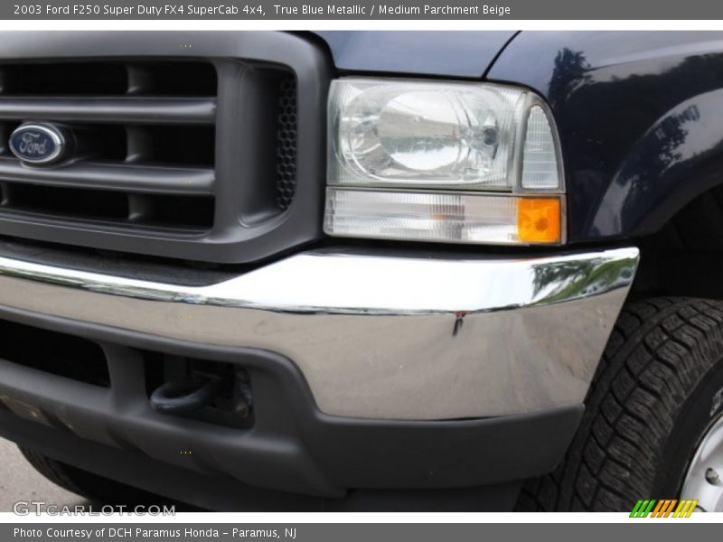True Blue Metallic / Medium Parchment Beige 2003 Ford F250 Super Duty FX4 SuperCab 4x4