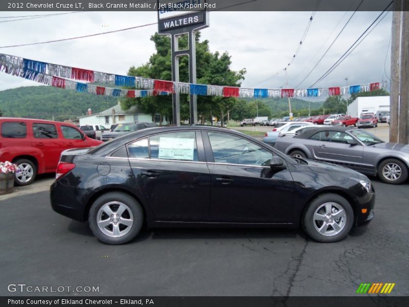 Black Granite Metallic / Jet Black/Sport Red 2012 Chevrolet Cruze LT