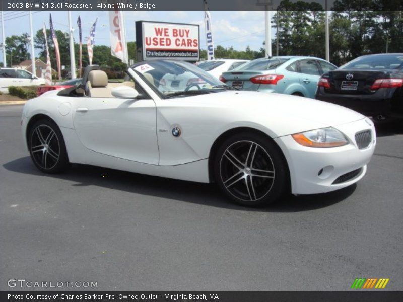 Alpine White / Beige 2003 BMW Z4 3.0i Roadster