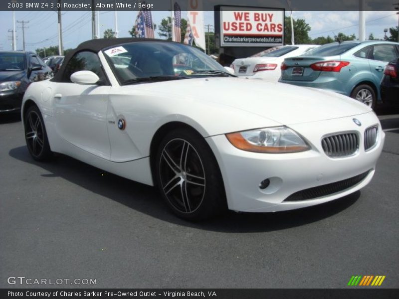 Alpine White / Beige 2003 BMW Z4 3.0i Roadster