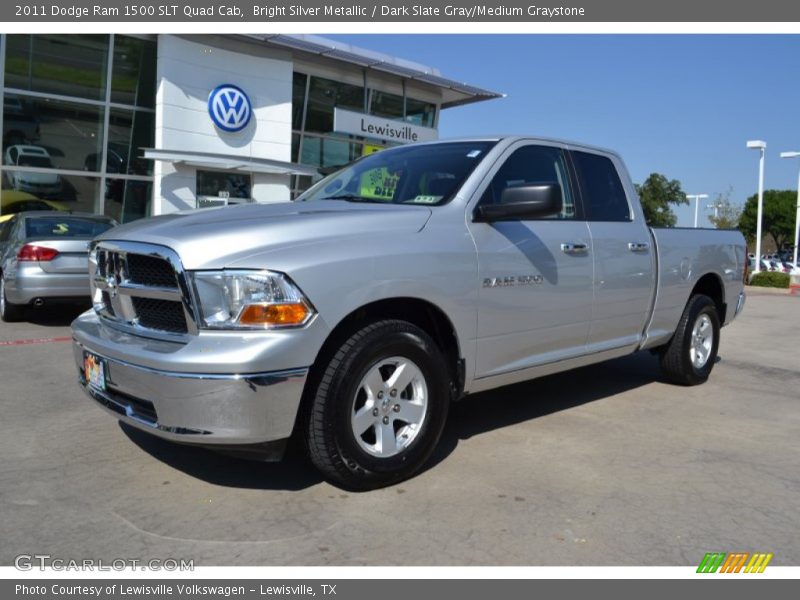 Bright Silver Metallic / Dark Slate Gray/Medium Graystone 2011 Dodge Ram 1500 SLT Quad Cab