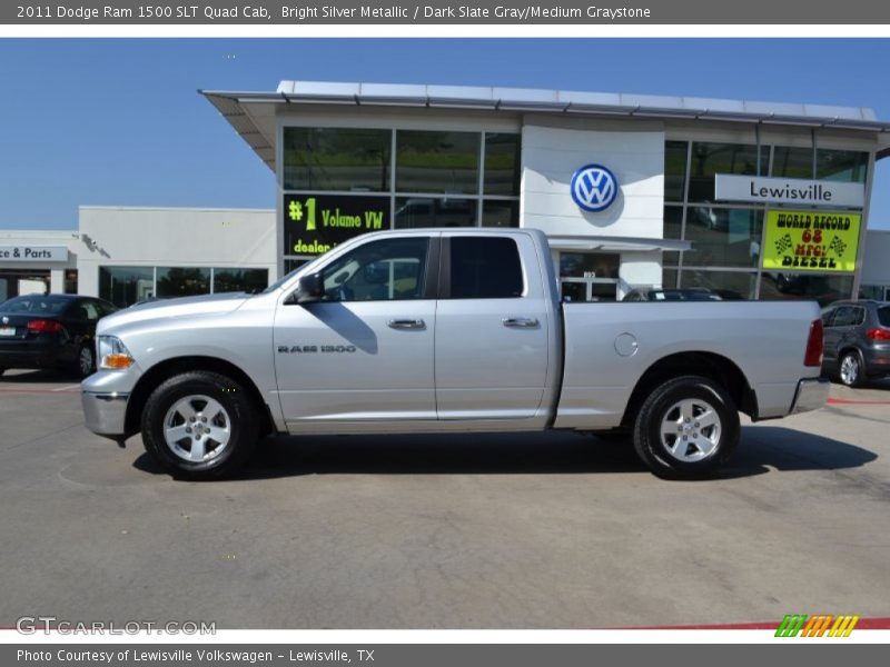 Bright Silver Metallic / Dark Slate Gray/Medium Graystone 2011 Dodge Ram 1500 SLT Quad Cab