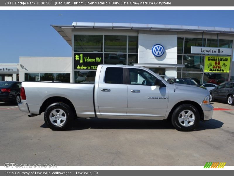 Bright Silver Metallic / Dark Slate Gray/Medium Graystone 2011 Dodge Ram 1500 SLT Quad Cab