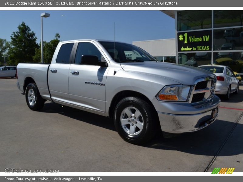 Bright Silver Metallic / Dark Slate Gray/Medium Graystone 2011 Dodge Ram 1500 SLT Quad Cab