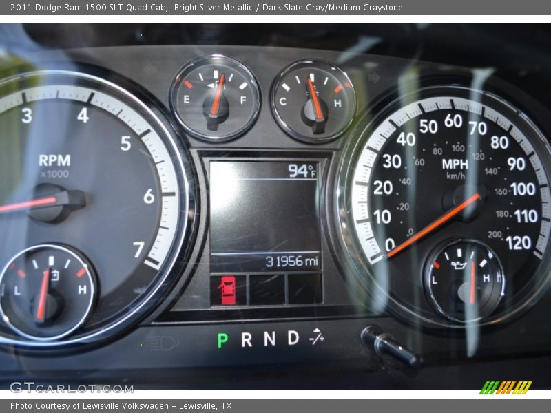 Bright Silver Metallic / Dark Slate Gray/Medium Graystone 2011 Dodge Ram 1500 SLT Quad Cab