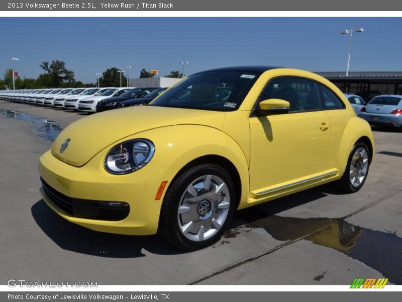 Yellow Rush / Titan Black 2013 Volkswagen Beetle 2.5L