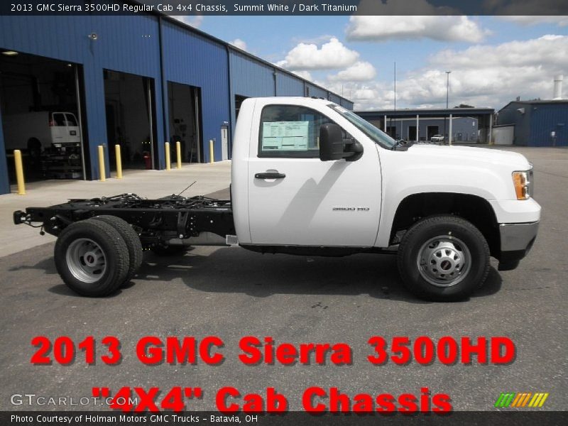 Summit White / Dark Titanium 2013 GMC Sierra 3500HD Regular Cab 4x4 Chassis