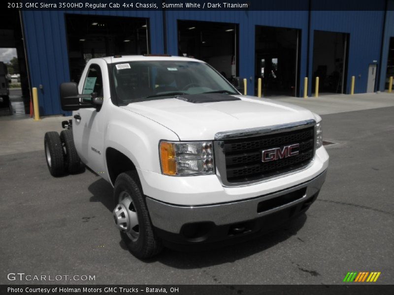 Summit White / Dark Titanium 2013 GMC Sierra 3500HD Regular Cab 4x4 Chassis