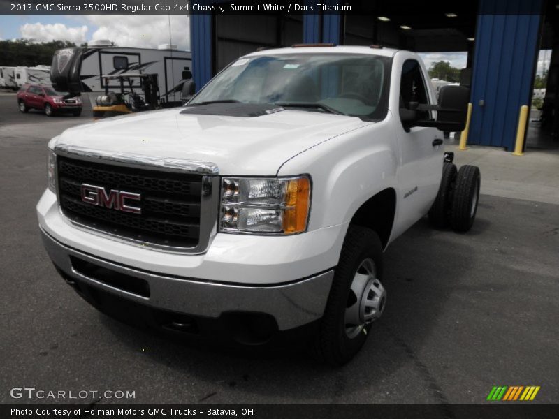 Summit White / Dark Titanium 2013 GMC Sierra 3500HD Regular Cab 4x4 Chassis