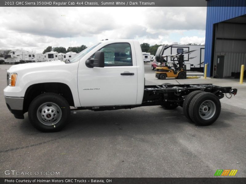 Summit White / Dark Titanium 2013 GMC Sierra 3500HD Regular Cab 4x4 Chassis