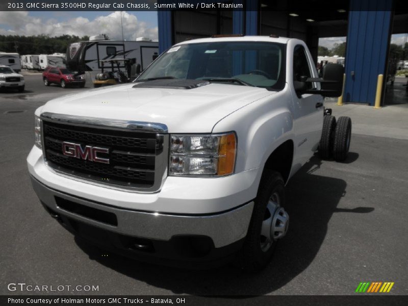 Summit White / Dark Titanium 2013 GMC Sierra 3500HD Regular Cab Chassis