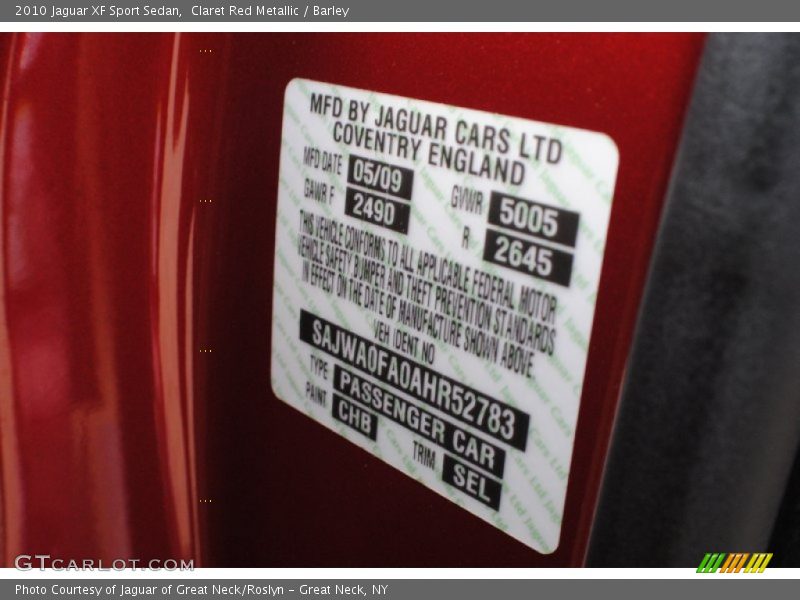 Claret Red Metallic / Barley 2010 Jaguar XF Sport Sedan