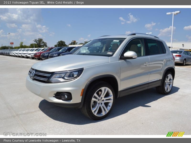 White Gold Metallic / Beige 2013 Volkswagen Tiguan SEL