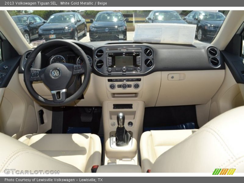 White Gold Metallic / Beige 2013 Volkswagen Tiguan SEL