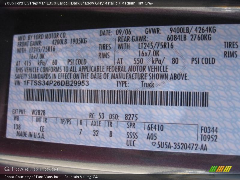 Dark Shadow Grey Metallic / Medium Flint Grey 2006 Ford E Series Van E350 Cargo