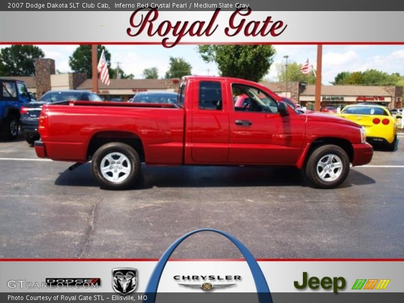 Inferno Red Crystal Pearl / Medium Slate Gray 2007 Dodge Dakota SLT Club Cab