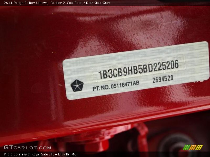 Redline 2-Coat Pearl / Dark Slate Gray 2011 Dodge Caliber Uptown