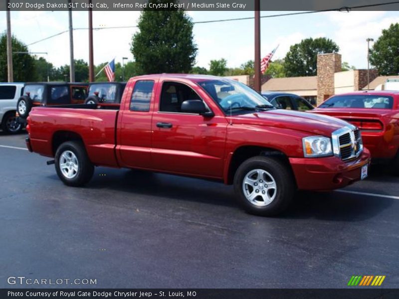 Inferno Red Crystal Pearl / Medium Slate Gray 2007 Dodge Dakota SLT Club Cab