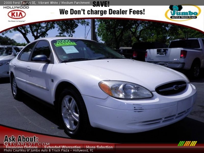 Vibrant White / Medium Parchment 2000 Ford Taurus SE