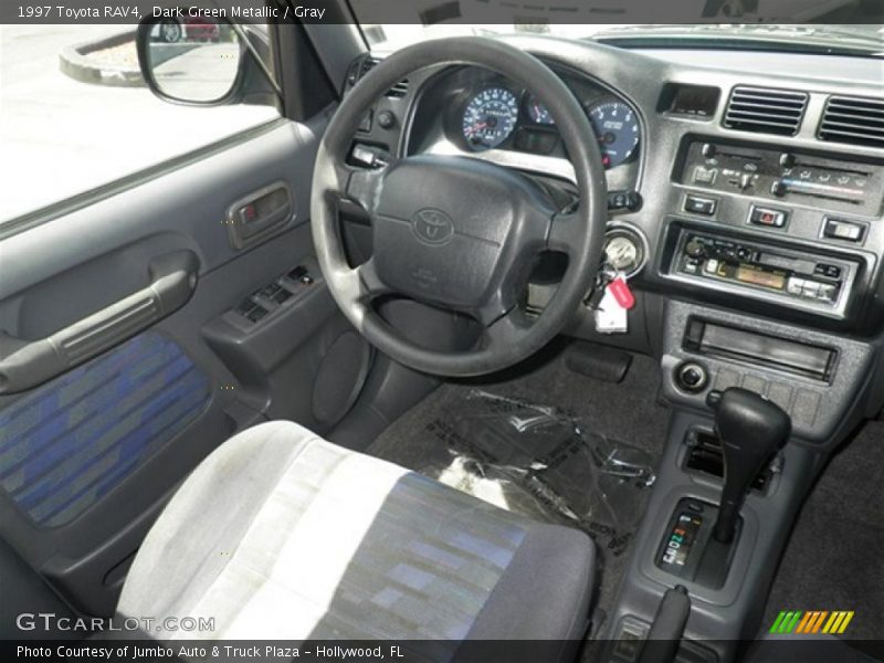 Dark Green Metallic / Gray 1997 Toyota RAV4
