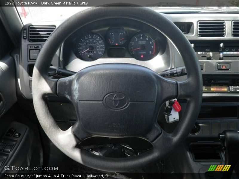Dark Green Metallic / Gray 1997 Toyota RAV4
